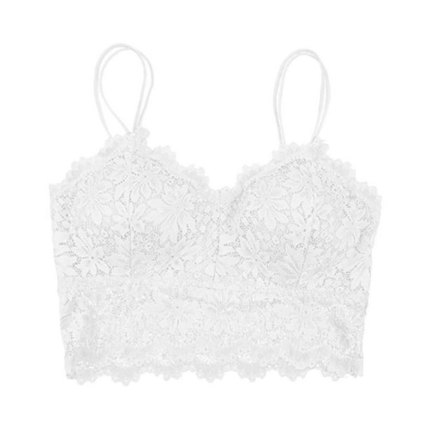 Top de encaje con Relleno Floral BLESIY blanco Walmart en línea