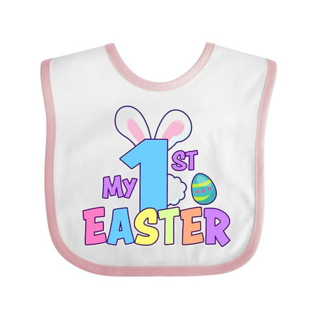 

Inktastic My 1st Easter One with Bunny Ears and Tail Gift Baby Boy or Baby Girl Bib