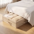 thumbnail image 3 of Extra Large Under Bed Storage Bag, Flat Foldable Container for Down Jackets and Quilts, High Capacity Clothes Organizer for Seasonal Storage, Beige, 3 of 4