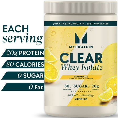 Myprotein Clear Whey Isolate Protein Powder, Lemonade, 1.1lbs