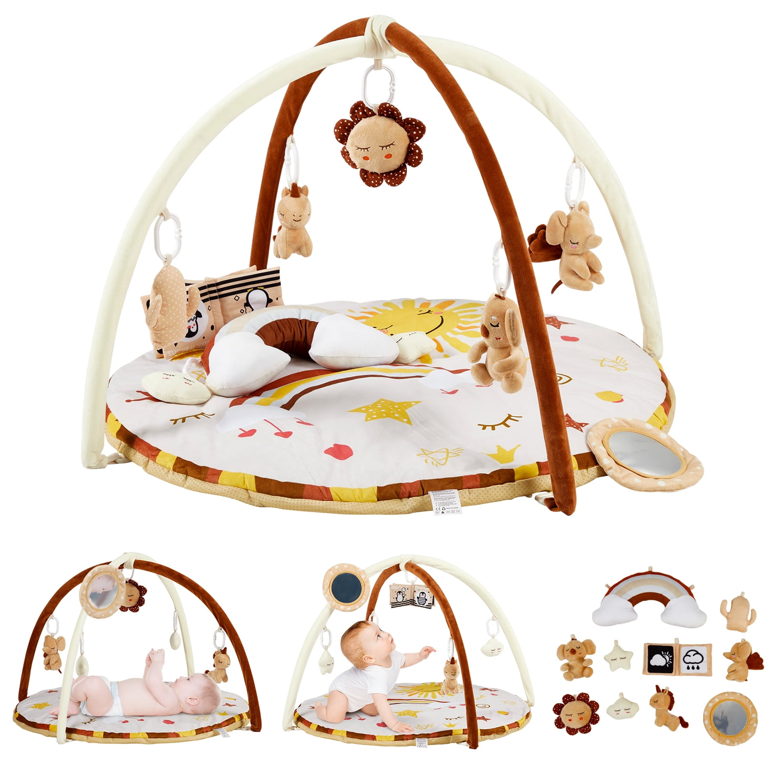 Baby Gym Play Mat, Baby Activity Mat Washable NonSlip Tummy Time Mat