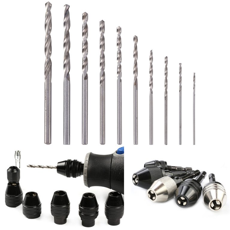 Mini Hand Drill + 10pcs 0.8-3.0mm Drill Bits Set Portable Hand