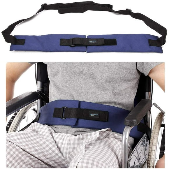 Wheelchair Seat Belt Cushion Harness Straps Medical Patients Positioning Restraint Soft Padded Safety Easy Release Adjustable Front Latch Buckle (Front Open Wheelchair Belt)