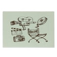 thumbnail image 1 of Movie Theater Cutting Board, Photography and Cinema Vintage Set in Sketch Art Style Director Shooting, Decorative Tempered Glass Cutting and Serving Board, Small Size, Beige Brown, by Ambesonne, 1 of 1