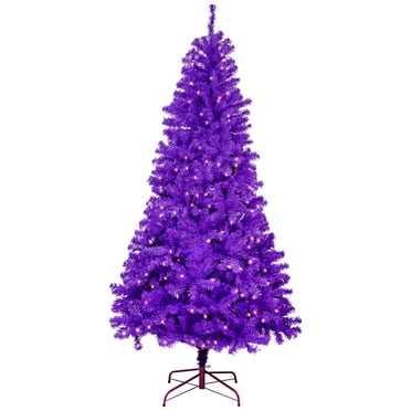 Northlight Pre-Lit Medium Pine Artificial Christmas Tree - 6' - Purple - Clear Lights