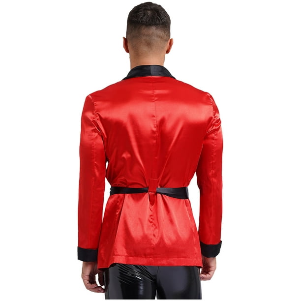 mens short dressing gown jacket Men's Black Wool Robe Classic Smoking Jacket