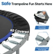 BCAN 48 Foldable Trampoline, Fitness Rebounder with Adjustable Foam Handle, Exercise Trampoline for Adults/kids Indoor/Garden Workout Max Load 440lbs