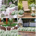 thumbnail image 6 of Morttic Artificial Flowers for Outdoors Plastic UV Resistant Faux Flowers Decoration Greenery Garden Shrubs，Bulk Fake Flowers in Vase (White 6pcs), 6 of 7
