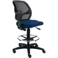 thumbnail image 3 of Armless Mesh Drafting Stool, Fabric, Blue, Mid Back, 3 of 6