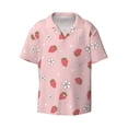 thumbnail image 3 of Goofa Floral Strawberr Printed Men's Casual Short-sleeved Shirt,Lightweight Breathable Button-down,Summer Casual men's top,Versatile Fashion shirt-Large, 3 of 7