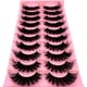 thumbnail image 2 of Pestañas de ojo de gato esponjosas, pestañas de visón falso 8D, paquete de pestañas finas dramáticas, largas y gruesas, pestañas postizas, nuevo, 10 pares, 2 of 5