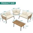 thumbnail image 4 of DWVO 4 Pieces Patio Furniture Set, Outdoor Boho Woven Sectional Outdoor Furniture, L-Shaped Sofa with Cushions and Side Table, 4 of 5