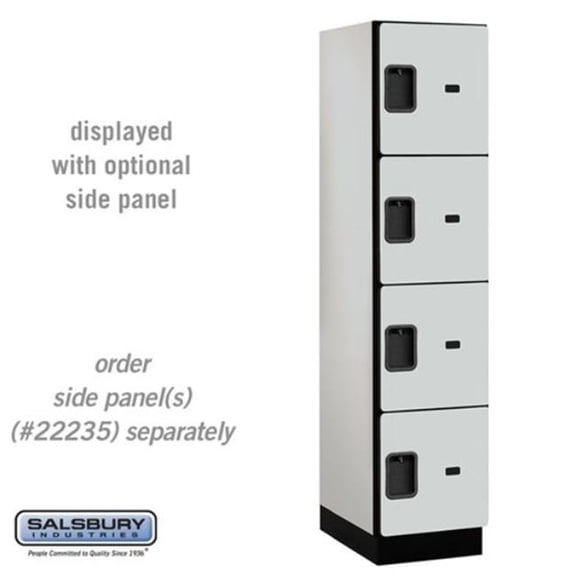 Salsbury Industries 18-24161GRY 18 in. Wide Four Tier Designer Wood Locker, Gray - 1 x 6 ft. x 21 in.