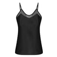 thumbnail image 3 of Women's Camisoles Silk Satin Tank Tops Neckline Lace Summer V Neck Cami Sleeveless Shirts Casual Silk Cami Solid Color Basic Tank Top Blouses, 3 of 6