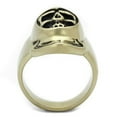 thumbnail image 3 of TK2447 - IP Antique Copper Stainless Steel Ring with Epoxy in Jet, 3 of 4