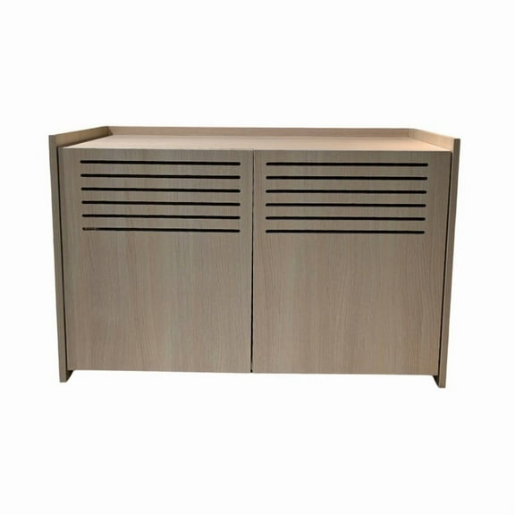 ZephyPaws 34" L Cat Litter Box Enclosure,Pet House with Barn Door,Wooden Cat Washroom Furniture,Fit Most of Litter Box,Brown