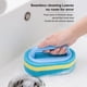 thumbnail image 3 of Kearding Cepillo de esponja PP portátil reutilizable mango de plástico cepillos inodoros hogar baño cocina herramienta de limpieza de suelo Suministros de limpieza para el hogar Amarillo Kearding HA011706-02, 3 of 6