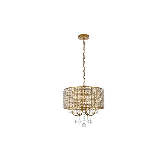 Elise 17 inch pendant in brass