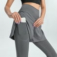 thumbnail image 2 of SWSMCLT Women's Athletic Leggings with Shorts Tummy Control Elastic Waist Yoga Thigh Running Soft Sports Buttery Pants Pockets Workout Active Slim Fit High Waisted Grey X-Large, 2 of 3
