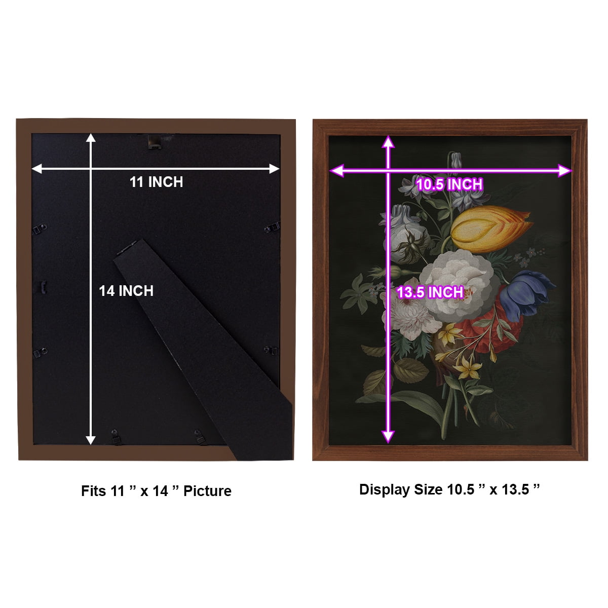 Dramatic Bouquet III -Framed Print w/glass-Chestnut