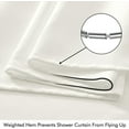 thumbnail image 5 of White Long Linen Shower Curtain, 96 Inch Fabric Shower Curtain with 12 Metal Hooks, Waterproof Heavy Duty Polyester, Button Hole Design, Machine Washable for Bathroom Hotel, W72xL96, 5 of 14