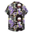 thumbnail image 2 of Camisas Para Hombre Manga Corta Camiseta con botones de solapa para playa y playa con estampado hawaiano para hombre, camiseta de manga corta, ropa de playa (Purple, XL), 2 of 7