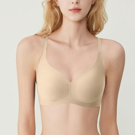 Srogem Womens Bras Plunge No Underwire Seamless Bra Push Up Bralette Full Coverage Everyday Bra Everyday Sleep Bralettes
