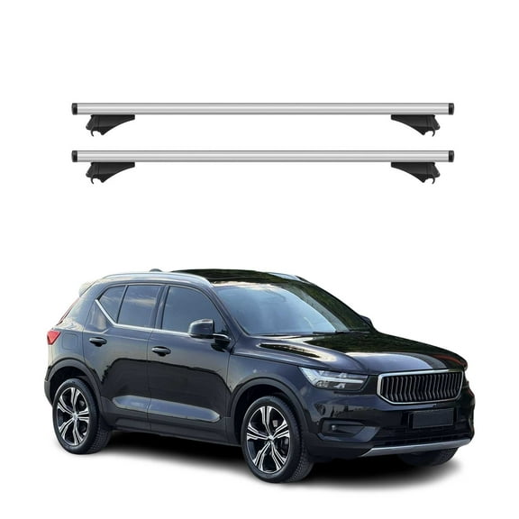 OMAC Cross Bars Roof Racks Aluminium for Volvo XC40 2019-2024 Grey Carrier 2 Pcs Anti-Theft for Travel Kayak Canoe Surf Ski Snowboard Camping