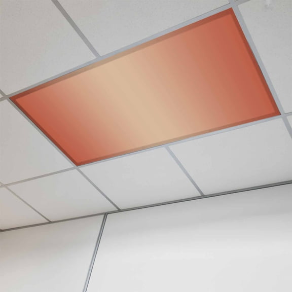 Red Orange Ombre Fluorescent Light Covers, Modern Gradient Abstract Art Magnetic Light Covers for Ceiling Lights, Fluorescent Ceiling Shade Filters for Classroom Bedroom Office 4x2Ft x 1PCS