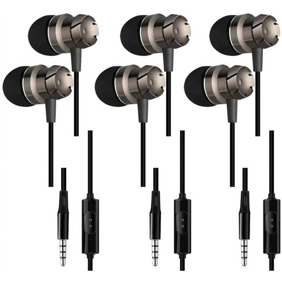 3 Packs Earbud Headphones with Remote & Microphone, SourceTon in Ear Earphone Stereo Sound Noise Isolating Tangle Free for Smartphones, Laptops, Gaming, Fits All 3.5mm Interface Device