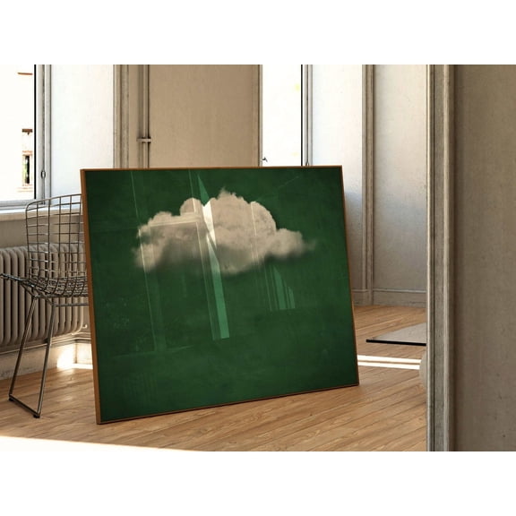 Emerald Green Cloud Print · Emerald Green Wall Art · Abstract Art · Maximalist Decor · Landscape Dark Green Wall Art · Above Bed Wall Decor Wall Art, Modern Wall Decor, 8x12 UNFRAMED