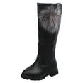 thumbnail image 1 of PEASKJP Toddler Rain Boots Round Toe Pull on Riding Shoes for Little Kid/Big Kid, Black 30, 1 of 5