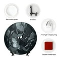 thumbnail image 4 of Daiia Forest Black Ghost Warrior Printed Pattern Ceramic Plate Dinner Plates Bone China Decorative Plates with Display Stand Art Ceramic Ornaments for Wall Hanging Decoration-6in, 4 of 6