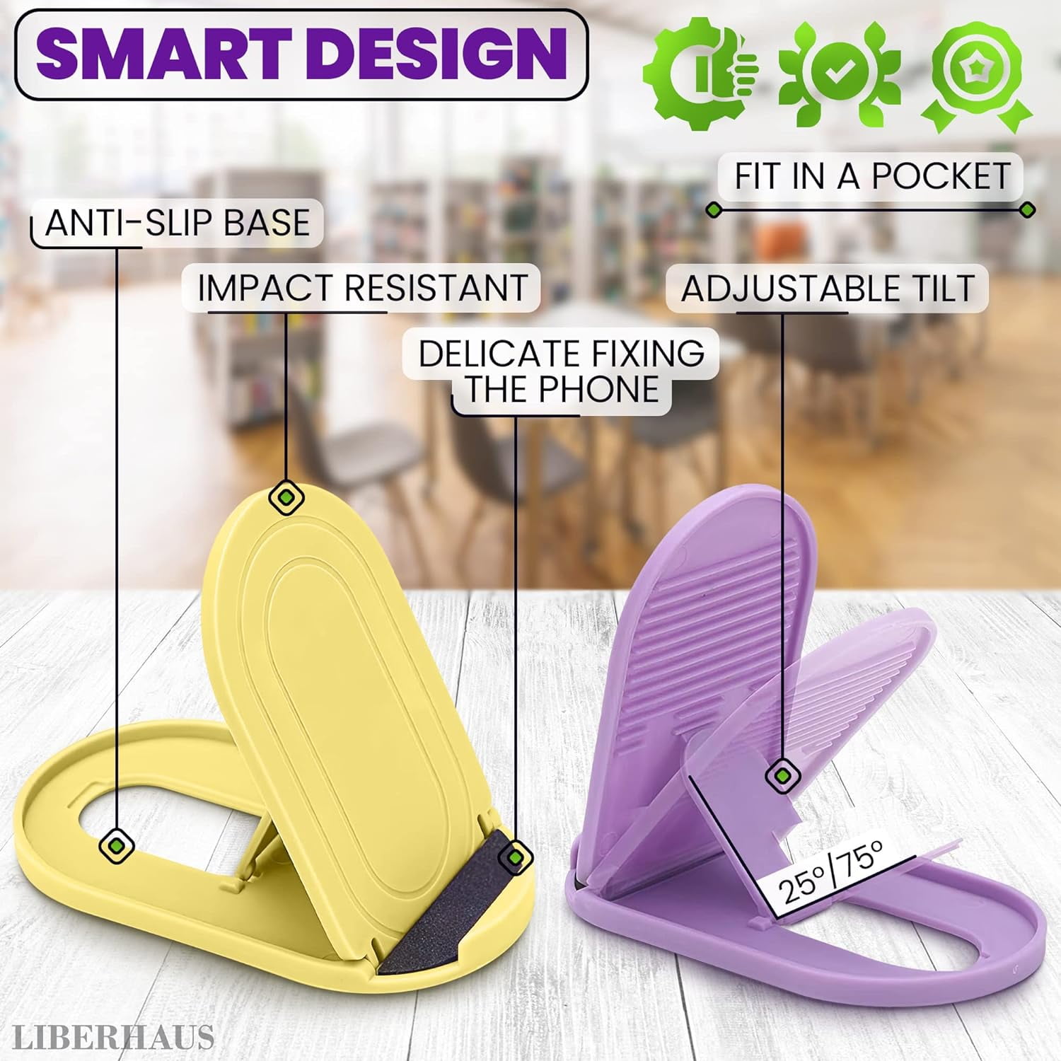 12 Pcs Cell Phone Stand for Desk – Stable Cell Phone Holder Bulk Pack, Adjustable Design with Silicone Pads, Fits 4–7.9" Devices – Cellphone Stand for Desk with Anti-Slip Base & Secure Positioning