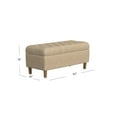 thumbnail image 3 of HomePop Button Tufted Storage Bench, 40"W x 18"D x 18"H, Light Tan, 3 of 8