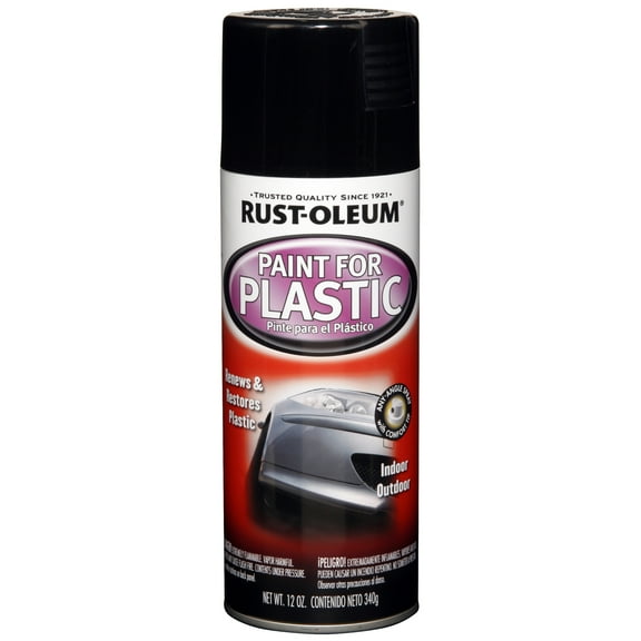 6 Pack, Black, Rust-Oleum Automotive Spray Paint for Plastic-248649, 12 oz