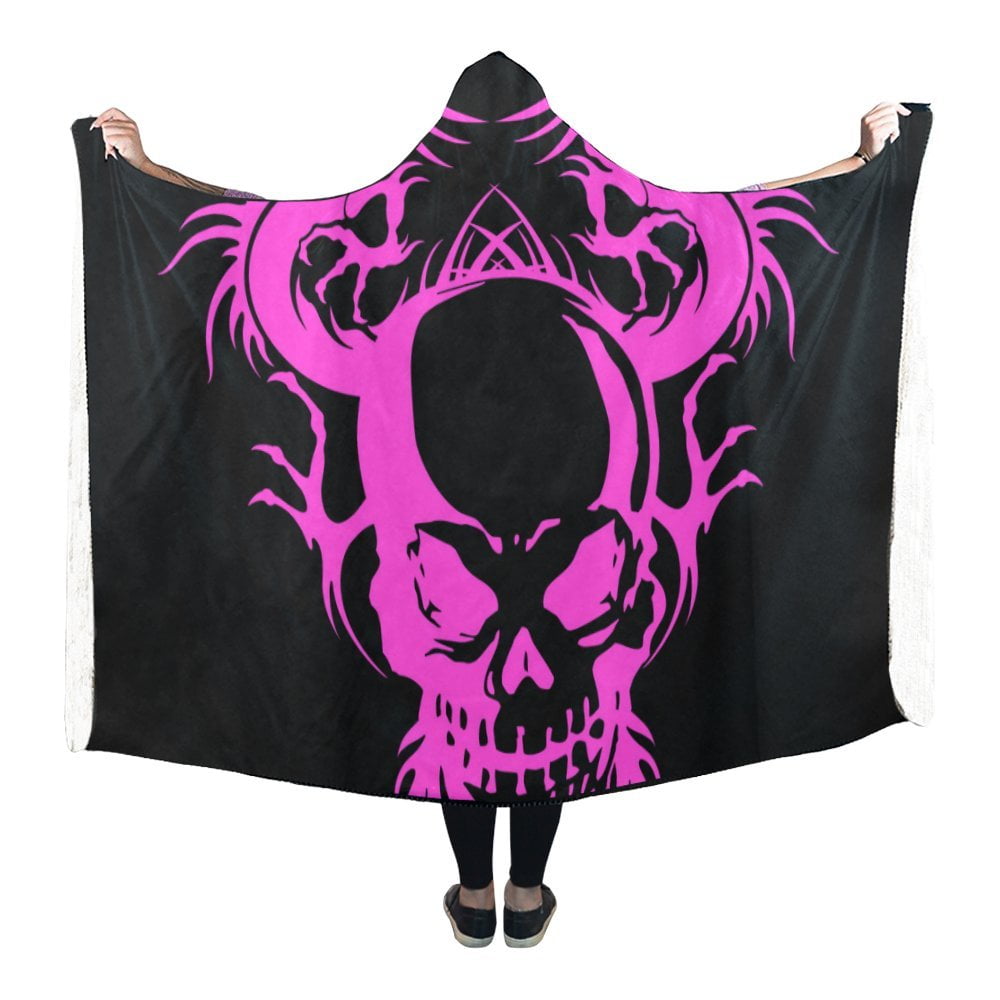 ASHLEIGH Hooded Blankets Skull and Dragon Throw Wearable Antipilling