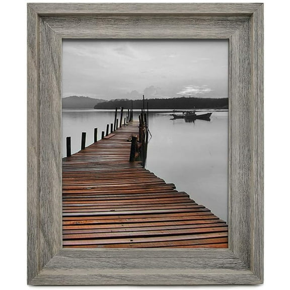 Rustic 8.5x11 Picture Frame, Wooden Farmhouse Photo Frames, Handmade, Weathered Gray