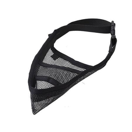 Dog Mesh Muzzle Air Mesh Breathable and Drinkable Pet Mouth Guard for Anti-Biting Chewing Scavenging Size M(22-25cm)