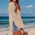 thumbnail image 5 of GZWYHT Linen Hoodie Women Summer Hoodies for Women Long Sleeve Swimsuit Cover up Swim Cover up Top Beachy Shirts for Women Gauze Coverups for Women Beige L, 5 of 9