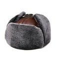thumbnail image 2 of Hat Faux Leather Cap Adult Men Winter Trapper Hat Thicken And Warm ,Classic Design, 2 of 2