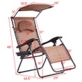 thumbnail image 2 of Patiojoy Chaise Zéro Gravité Inclinable avec Plateau à Boissons et Pare-Soleil, Brun, 2 of 5