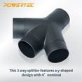 thumbnail image 4 of Conector de recolección de polvo de 3 vías POWERTEC 70275V, 4 pulgadas, 4 of 7