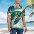 thumbnail image 2 of Lsque Watercolor Turtle1 pattern Hawaiian Shirt for Men, Unisex Summer Beach Casual Short Sleeve Button Down Shirts-XX-Large, 2 of 9