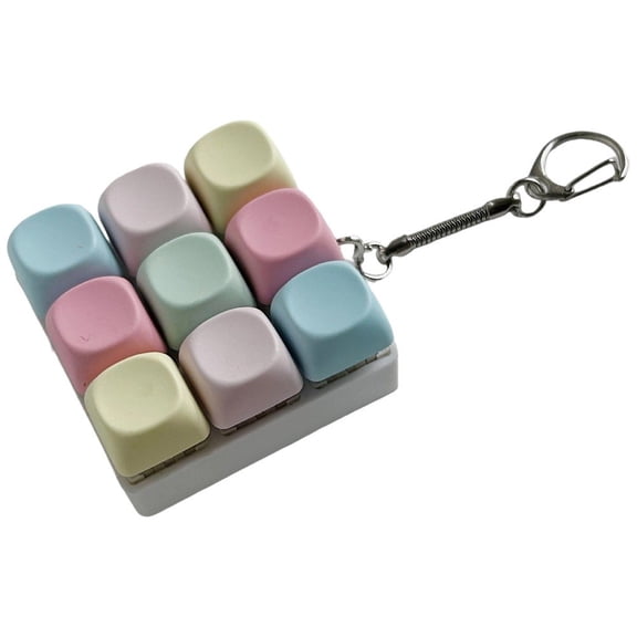 Jiibva Color 9 keys Keychain Keyring It Fidget Toys Color 9 keys Toy Keyboard Fidget Toy Mini Keychain Sensory Toys Decompression Toy Adult to Decompression Gift