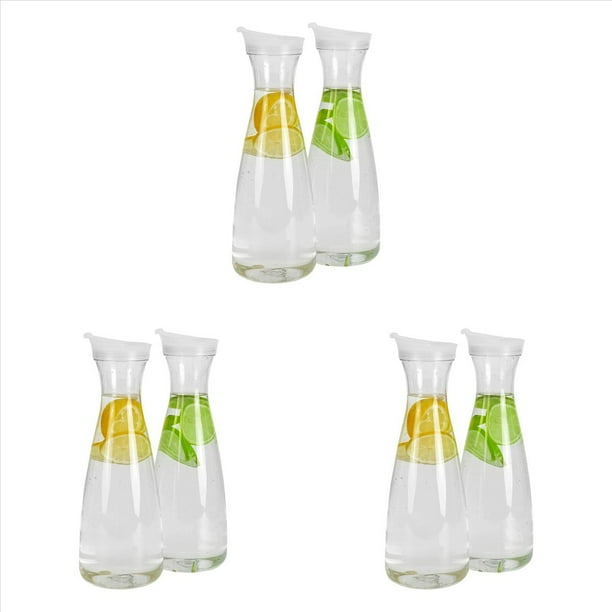 6 Piezas Garrafas de Agua de PláStico de 0,6 L con Tapas Abatibles Blancas, Jarras Inastillables Reciclables y de Alimenticio, Tarro de Jugo