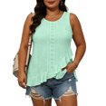 thumbnail image 3 of idosla Womens Tank Tops Sleeveless Eyelet Embroidery Scoop Neck Loose Fit Casual Summer Flowy (Light Green, 3XL), 3 of 8