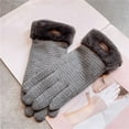 thumbnail image 3 of Winter Gloves Women Thermal Winter Fashion Fleece Lined Touch Screen Grey Gloves, 3 of 5