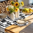 thumbnail image 4 of Black Grey Geometric Round 15 Inch Placemats Set of 4, Modern Abstract Art White HeatResistant Non Slip Place Mats for Dining Table, Wipeable Braided Kitchen Table Mats for Housewarming, 4 of 9