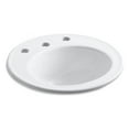 thumbnail image 2 of Kohler K-2202-8 Brookline 19" Drop In Bathroom Sink - Off White, 2 of 3